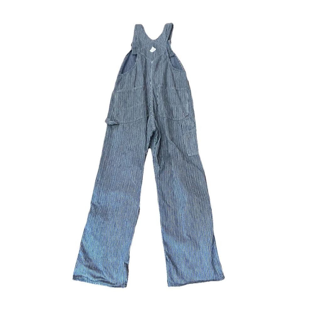 Vintage Big Mac Hickory Stripe Railroad Overalls Union Made USA 4 XS - - Picture 5 of 8